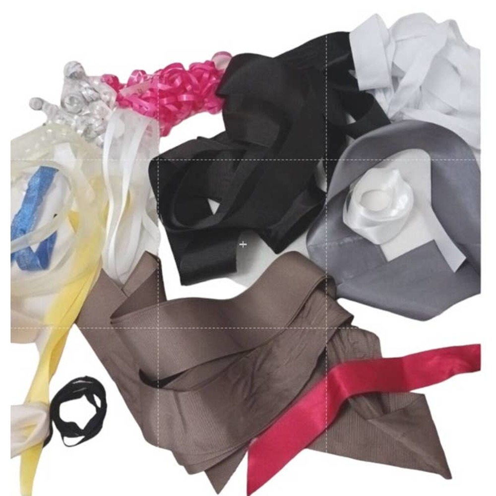 LOT of 17 Ribbons Luxe Various colors & types FABRIC, preloved Gift Box Crafting